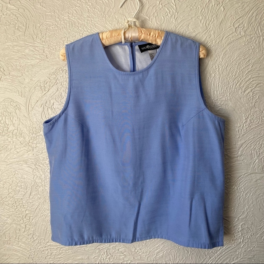 Vintage Sag Harbor Baby Blue Sleeveless Top - Picture 4 of 6